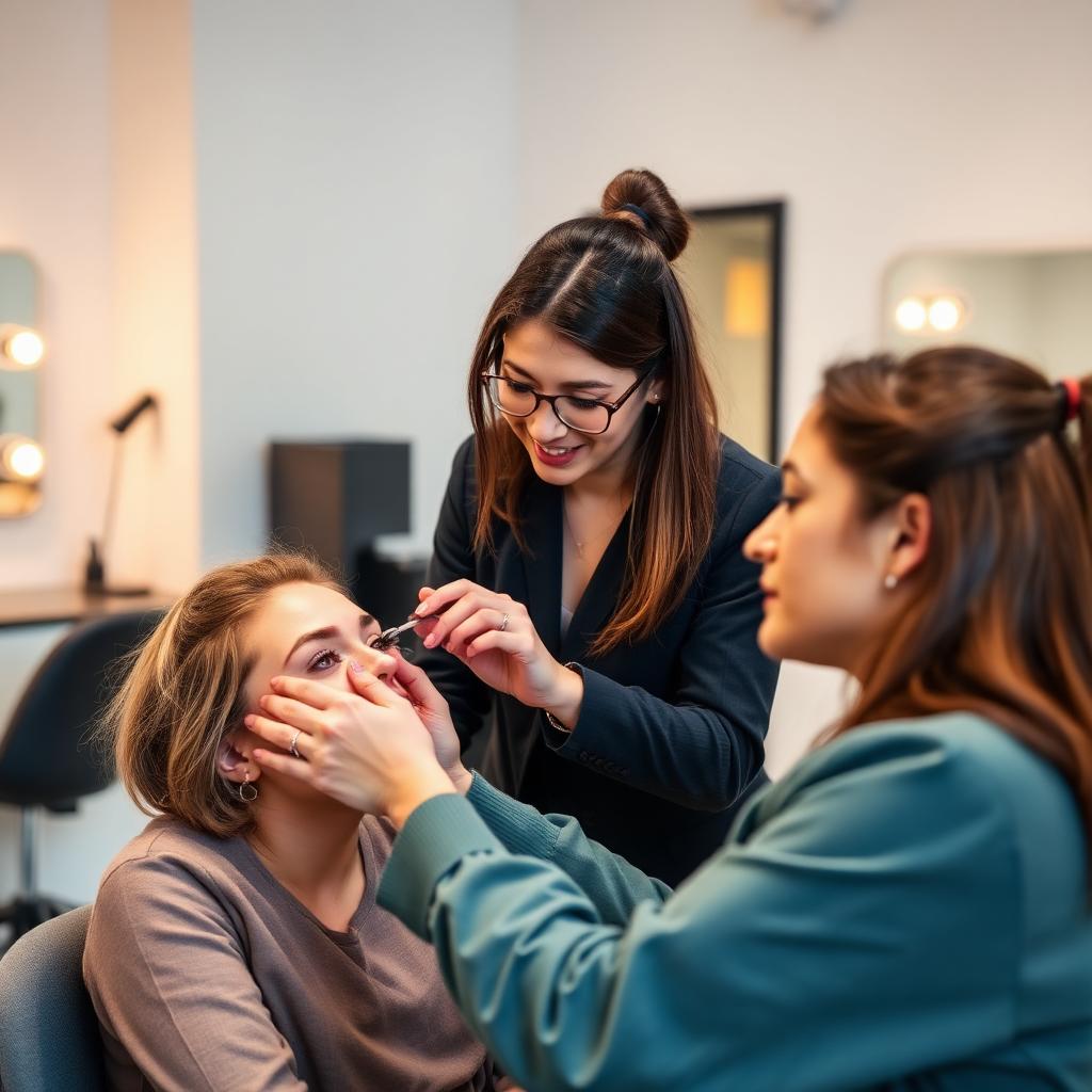 One-on-one beauty training at Fine Arts Academy