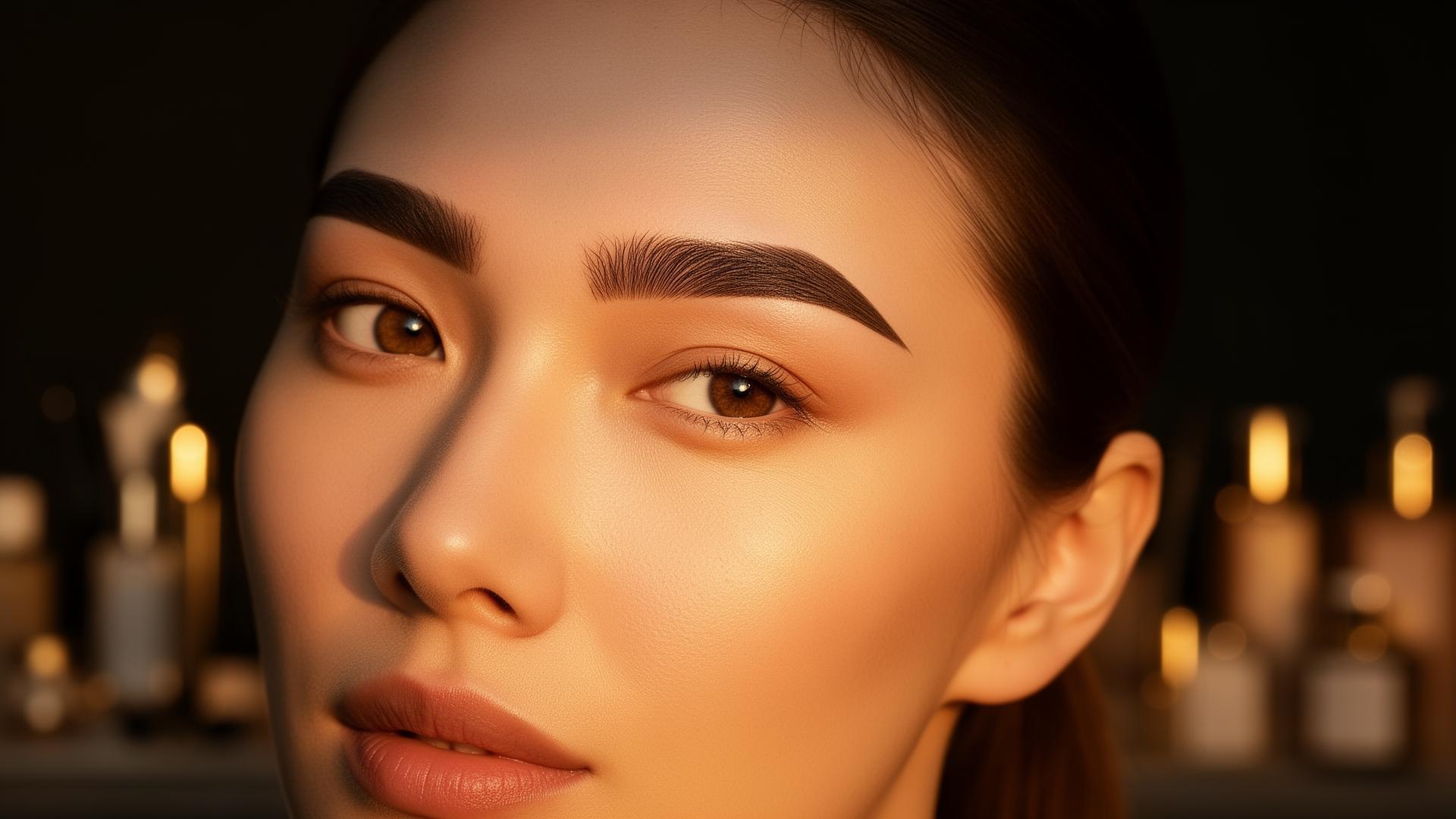 Premium semi-permanent eyebrow micropigmentation in a luxury Hong Kong studio