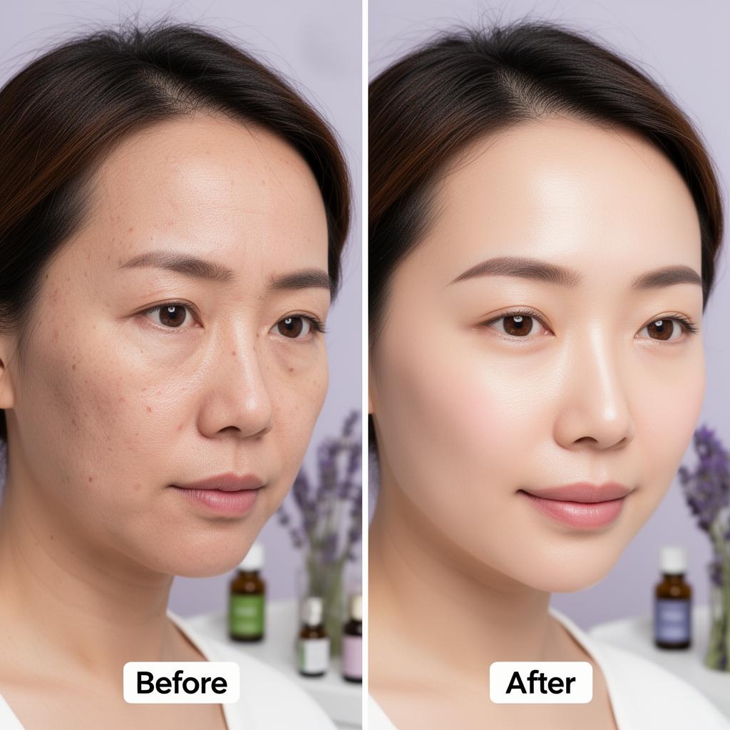 香薰療法前後皮膚對比