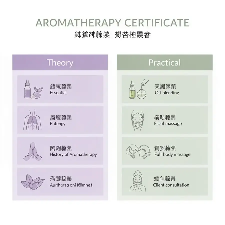芳香療法課程模塊一覽
