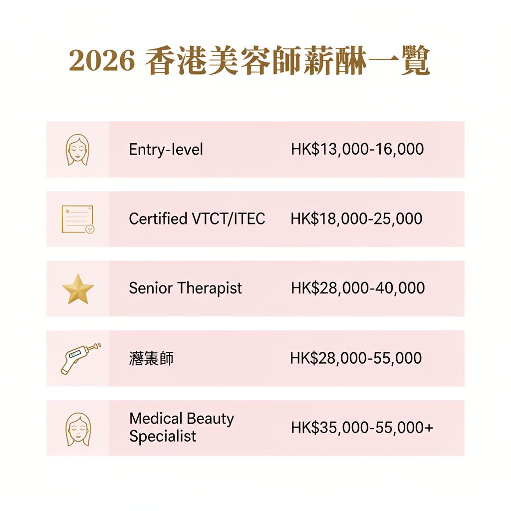 2026香港美容師薪酬一覽