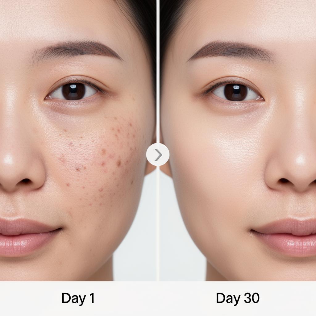 一個月護膚改善前後對比：第1天vs第30天的真實皮膚變化