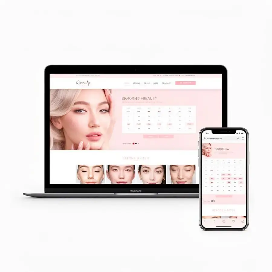 Custom beauty salon website mockup for Hong Kong 2026 trends